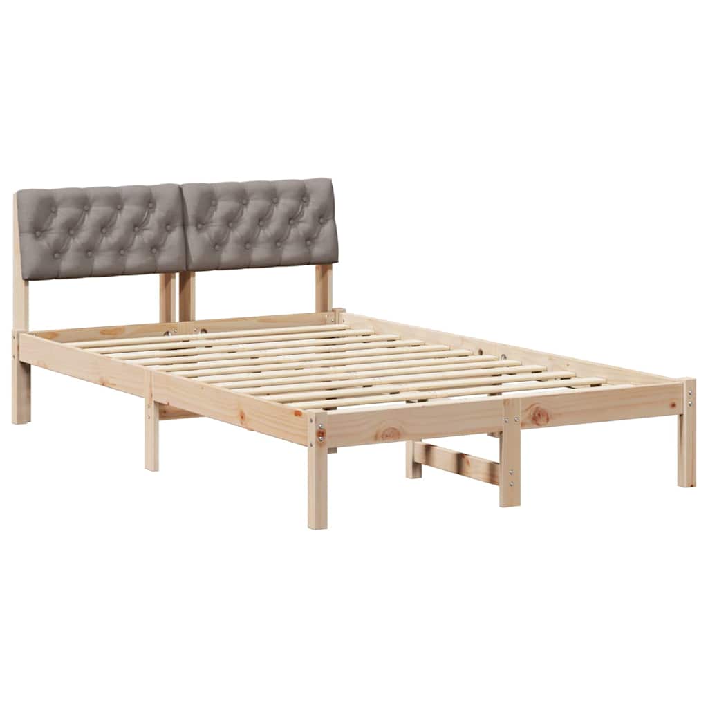 Cadre de lit Marron et taupe 120 x 190 cm Bois massif en pin - XIOS