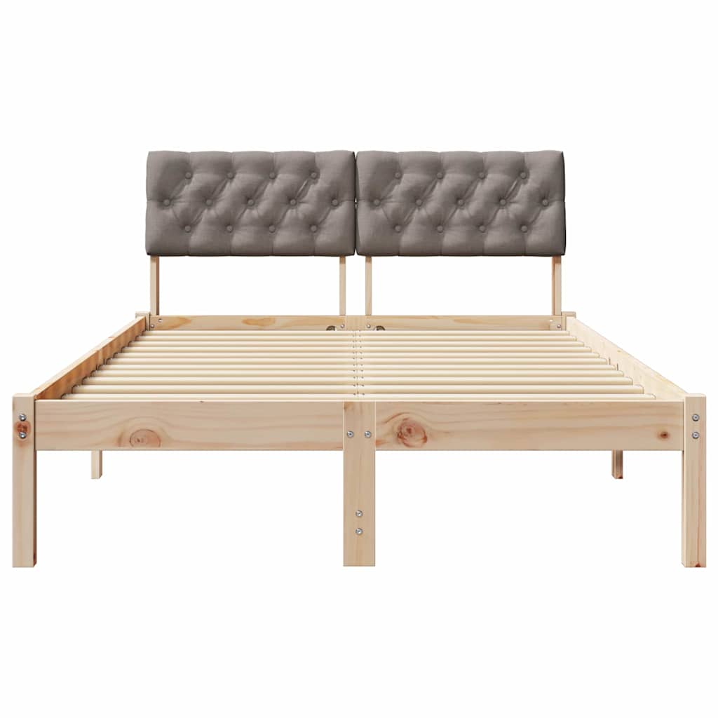 Cadre de lit Marron et taupe 120 x 190 cm Bois massif en pin - XIOS