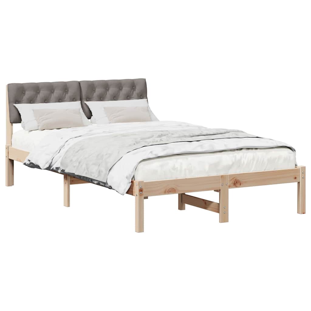 Cadre de lit Marron et taupe 120 x 190 cm Bois massif en pin - XIOS