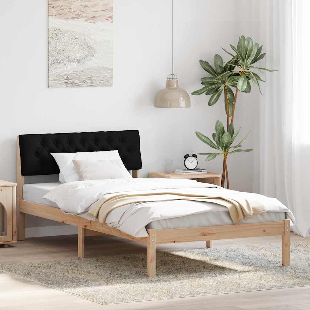 Cadre de lit Marron et noir 100 x 200 cm Bois massif en pin - XIOS