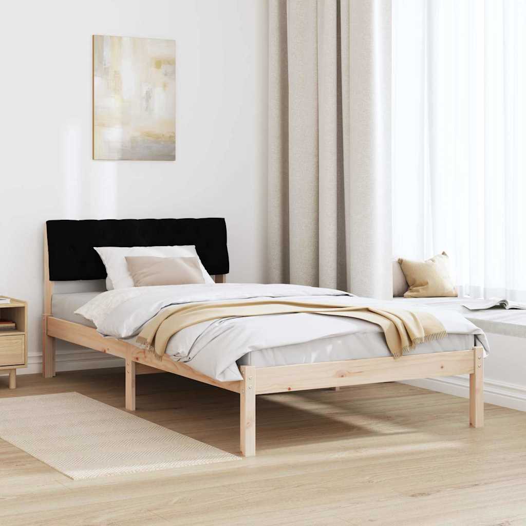 Cadre de lit Marron et noir 100 x 200 cm Bois massif en pin - XIOS