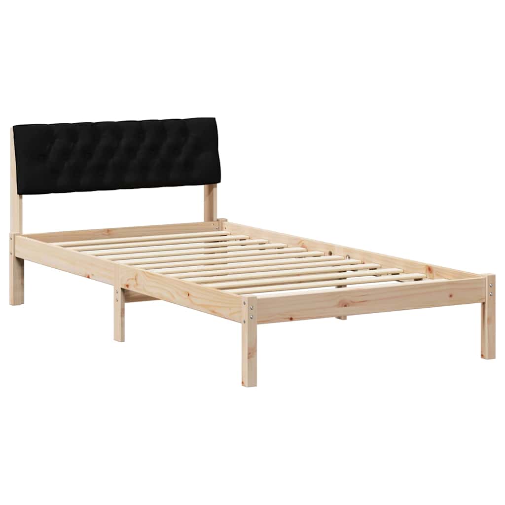 Cadre de lit Marron et noir 100 x 200 cm Bois massif en pin - XIOS
