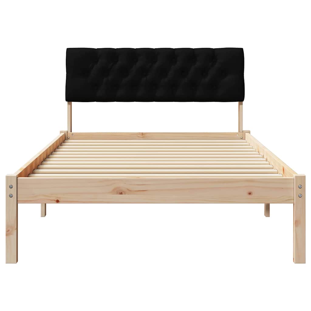 Cadre de lit Marron et noir 100 x 200 cm Bois massif en pin - XIOS