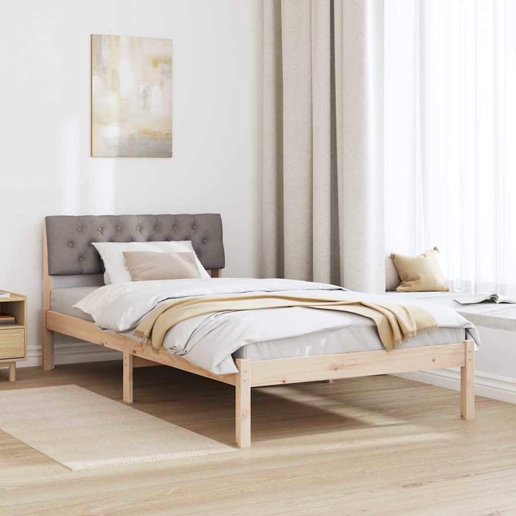 Cadre de lit Marron et taupe 100 x 200 cm Bois massif en pin - XIOS