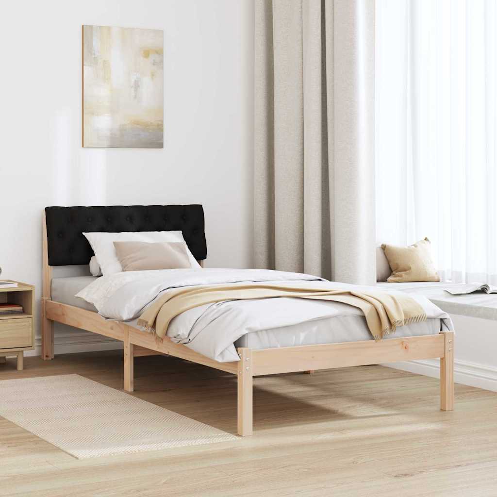 Cadre de lit Marron et noir 90 x 200 cm Bois massif en pin - XIOS