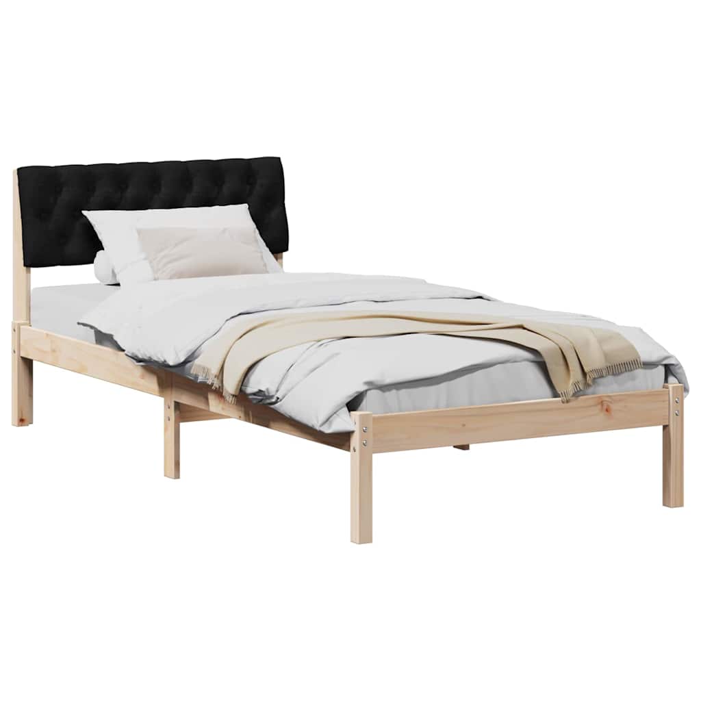 Cadre de lit Marron et noir 90 x 200 cm Bois massif en pin - XIOS