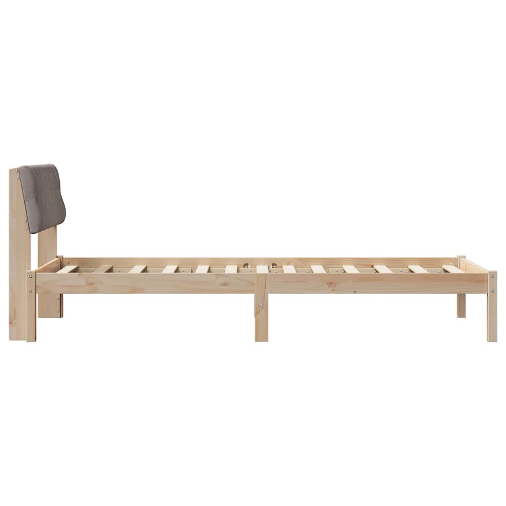 Cadre de lit Marron et taupe 90 x 200 cm Bois massif en pin - XIOS