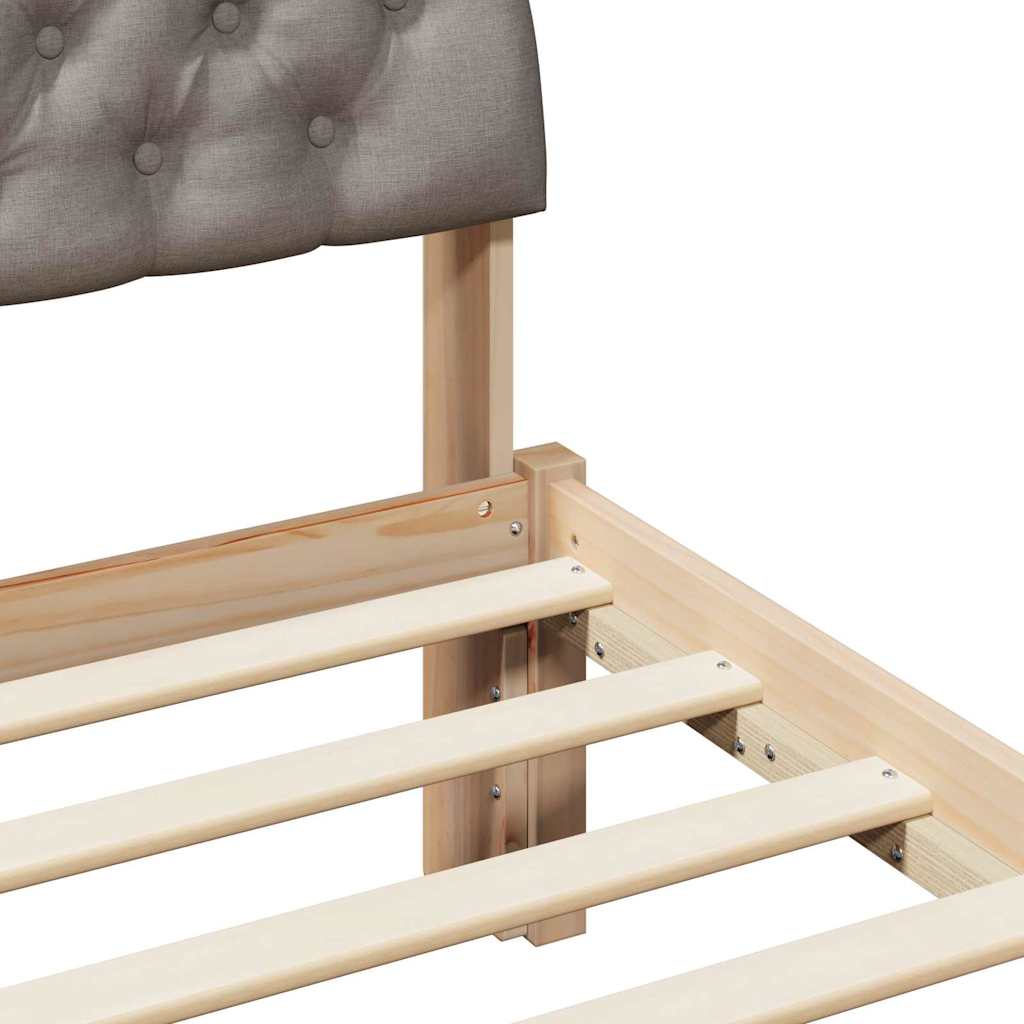 Cadre de lit Marron et taupe 75 x 190 cm Bois massif en pin - XIOS