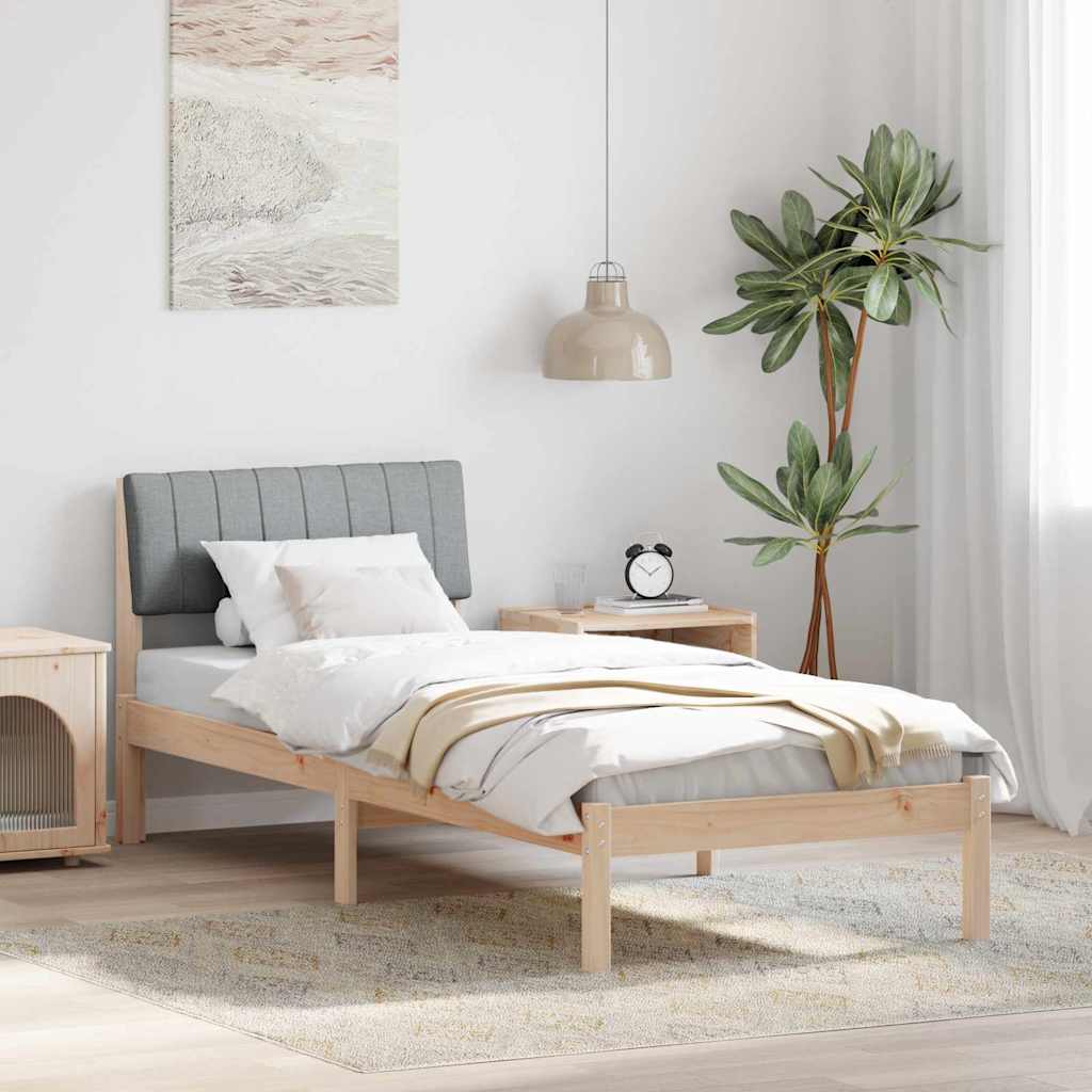 Cadre de lit avec tête de lit Marron et gris clair 75 x 190 cm - XIOS