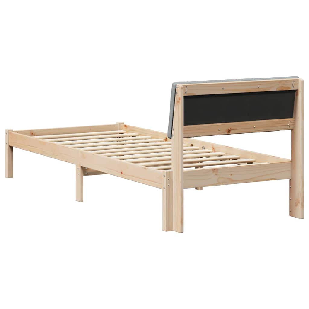Cadre de lit avec tête de lit Marron et gris clair 75 x 190 cm - XIOS