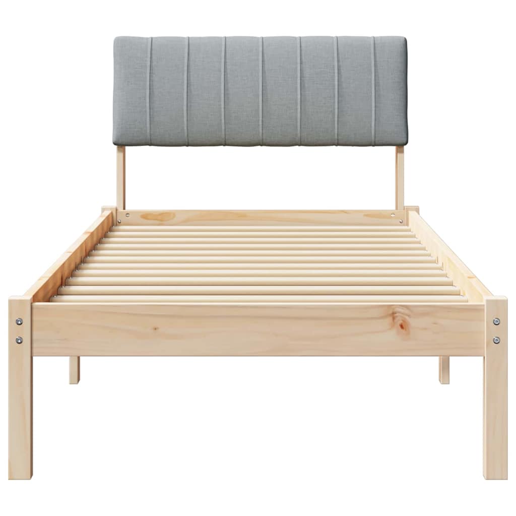 Cadre de lit avec tête de lit Marron et gris clair 75 x 190 cm - XIOS