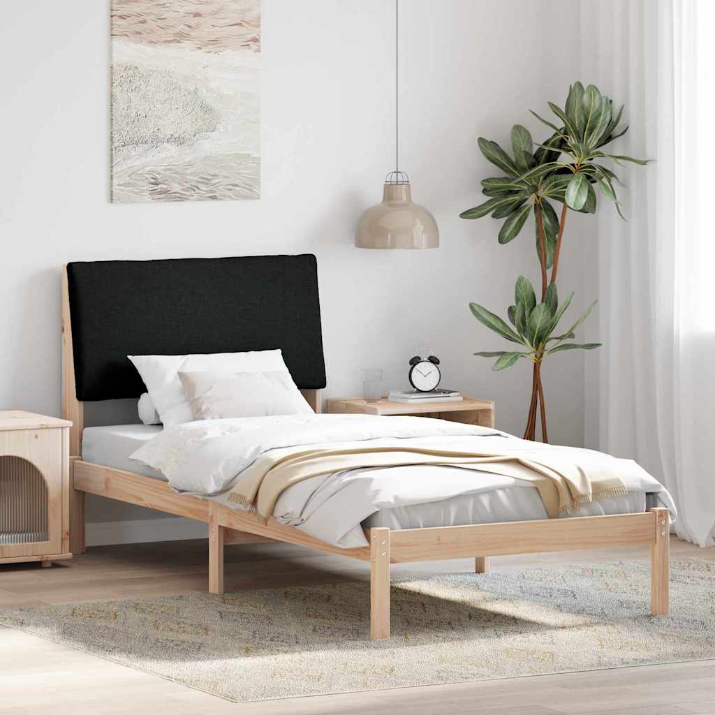 Cadre de lit Marron et noir 100 x 200 cm Bois massif en pin - XIOS