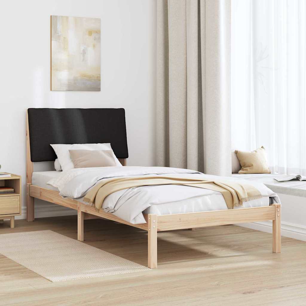 Cadre de lit Marron et noir 100 x 200 cm Bois massif en pin - XIOS