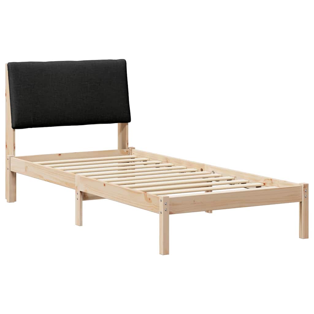 Cadre de lit Marron et noir 100 x 200 cm Bois massif en pin - XIOS