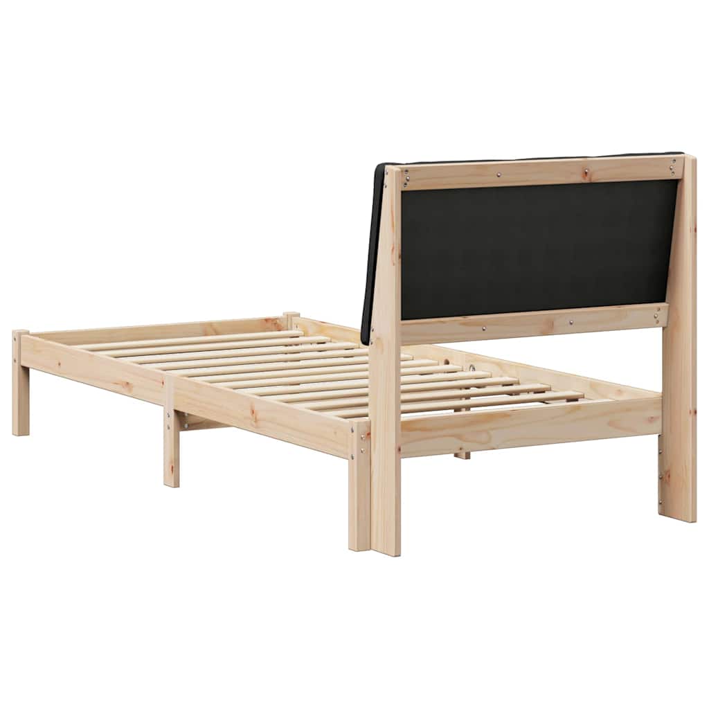 Cadre de lit Marron et noir 100 x 200 cm Bois massif en pin - XIOS
