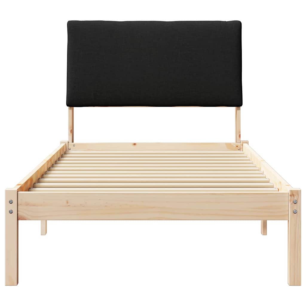 Cadre de lit Marron et noir 100 x 200 cm Bois massif en pin - XIOS