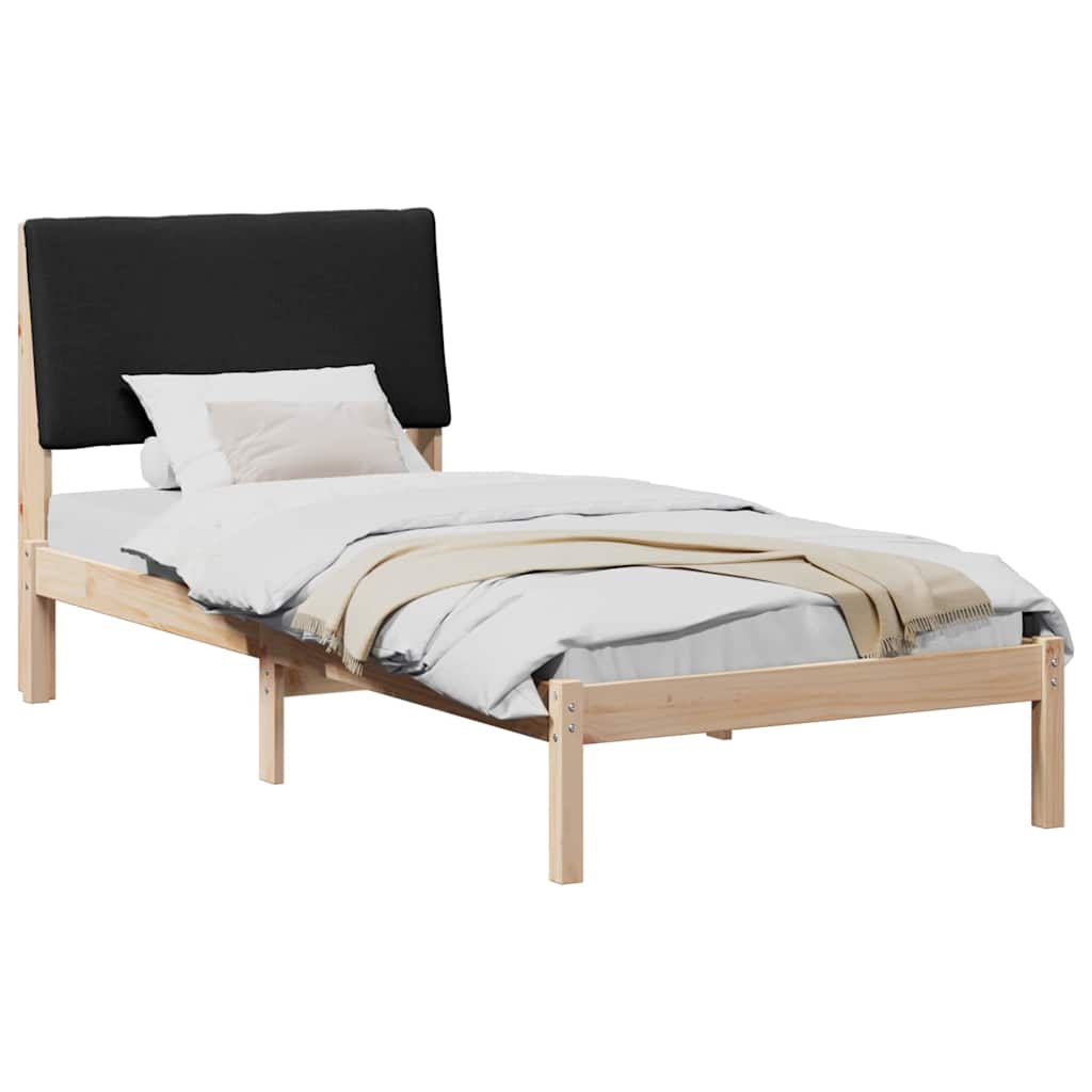 Cadre de lit Marron et noir 100 x 200 cm Bois massif en pin - XIOS