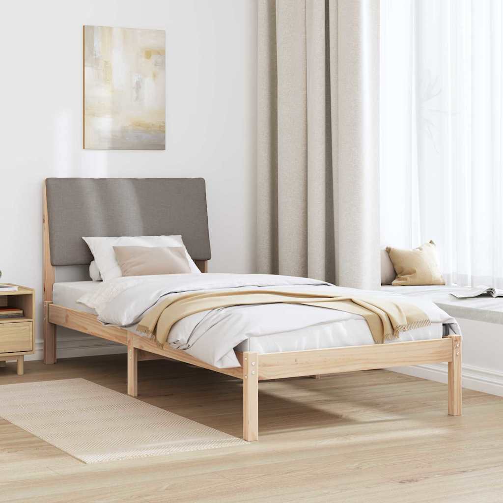 Cadre de lit Marron et taupe 100 x 200 cm Bois massif en pin - XIOS