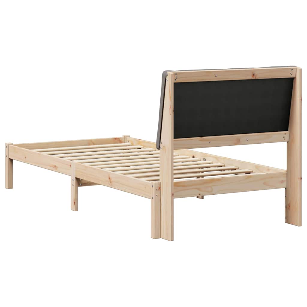 Cadre de lit Marron et taupe 100 x 200 cm Bois massif en pin - XIOS