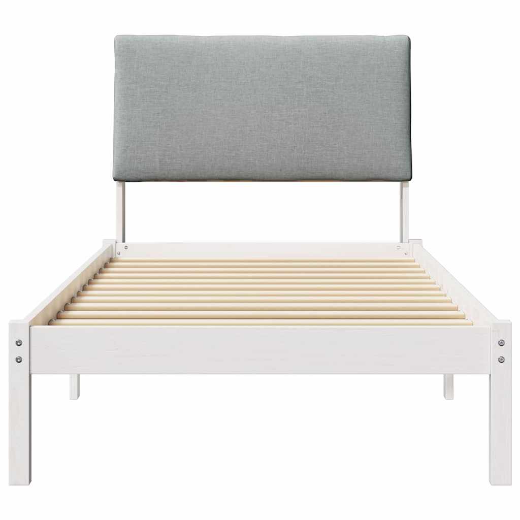 Cadre de lit avec tête de lit Blanc et gris clair 100 x 200 cm - XIOS