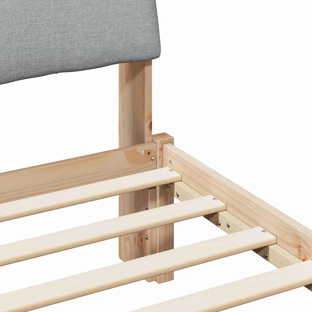 Cadre de lit avec tête de lit Marron et gris clair 90 x 190 cm - XIOS