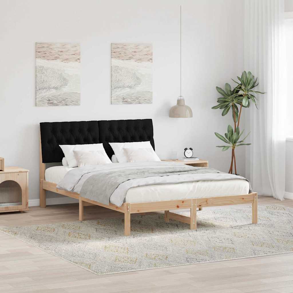 Cadre de lit avec tête de lit rembourrée Marron 135 x 190 cm - XIOS
