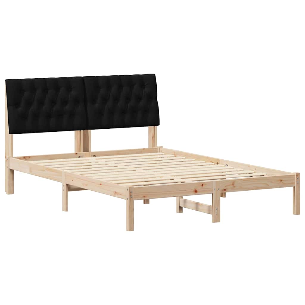 Cadre de lit avec tête de lit rembourrée Marron 135 x 190 cm - XIOS
