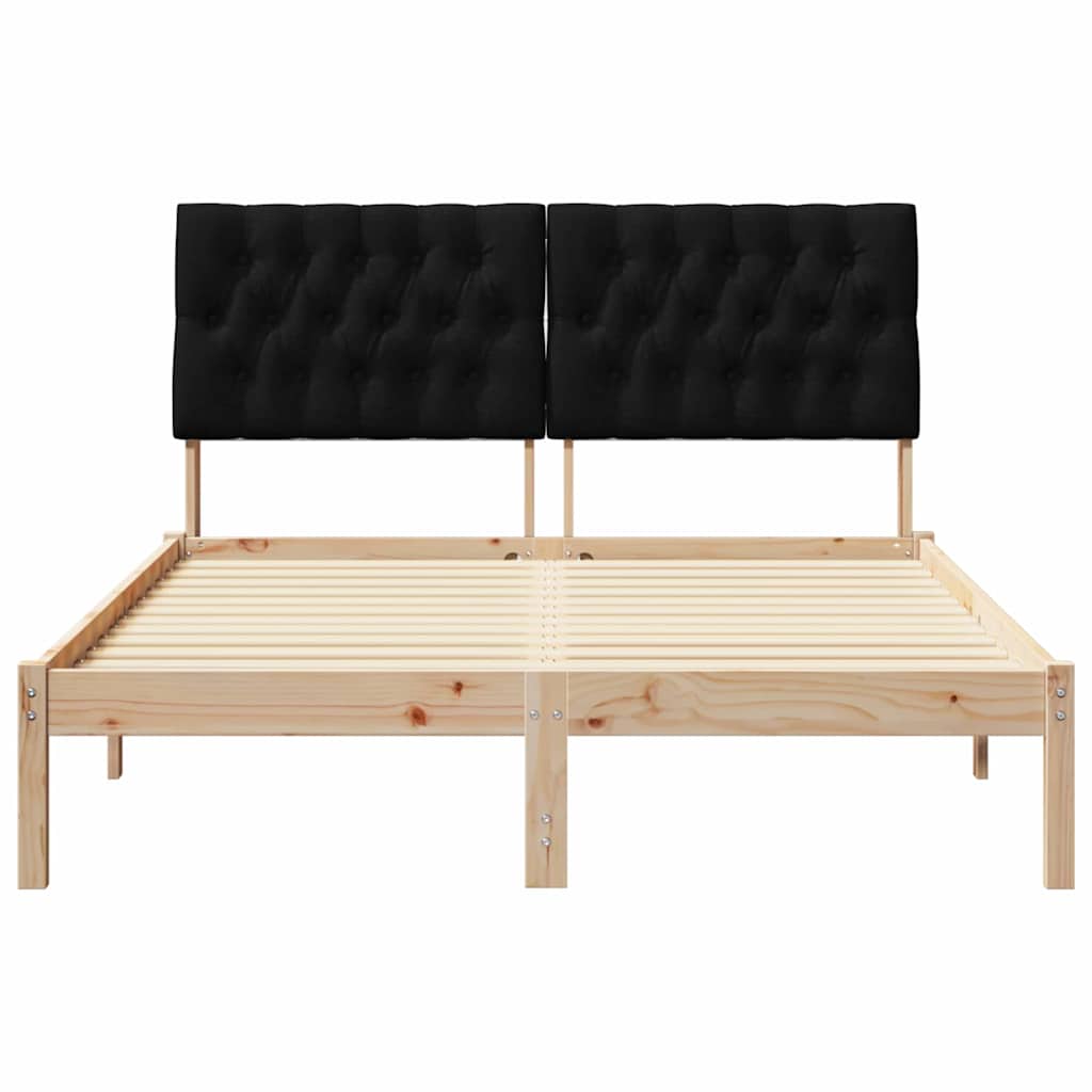 Cadre de lit avec tête de lit rembourrée Marron 135 x 190 cm - XIOS
