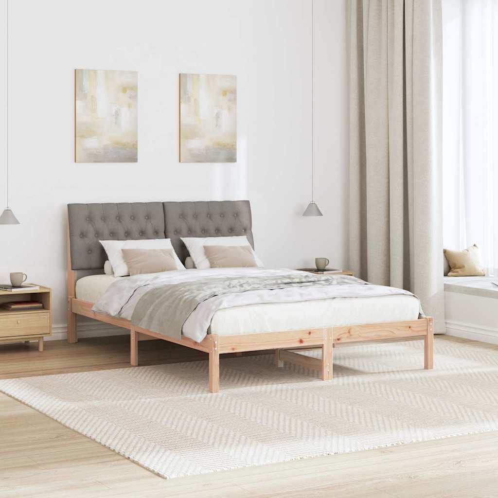 Cadre de lit avec tête de lit rembourrée Marron 135 x 190 cm - XIOS
