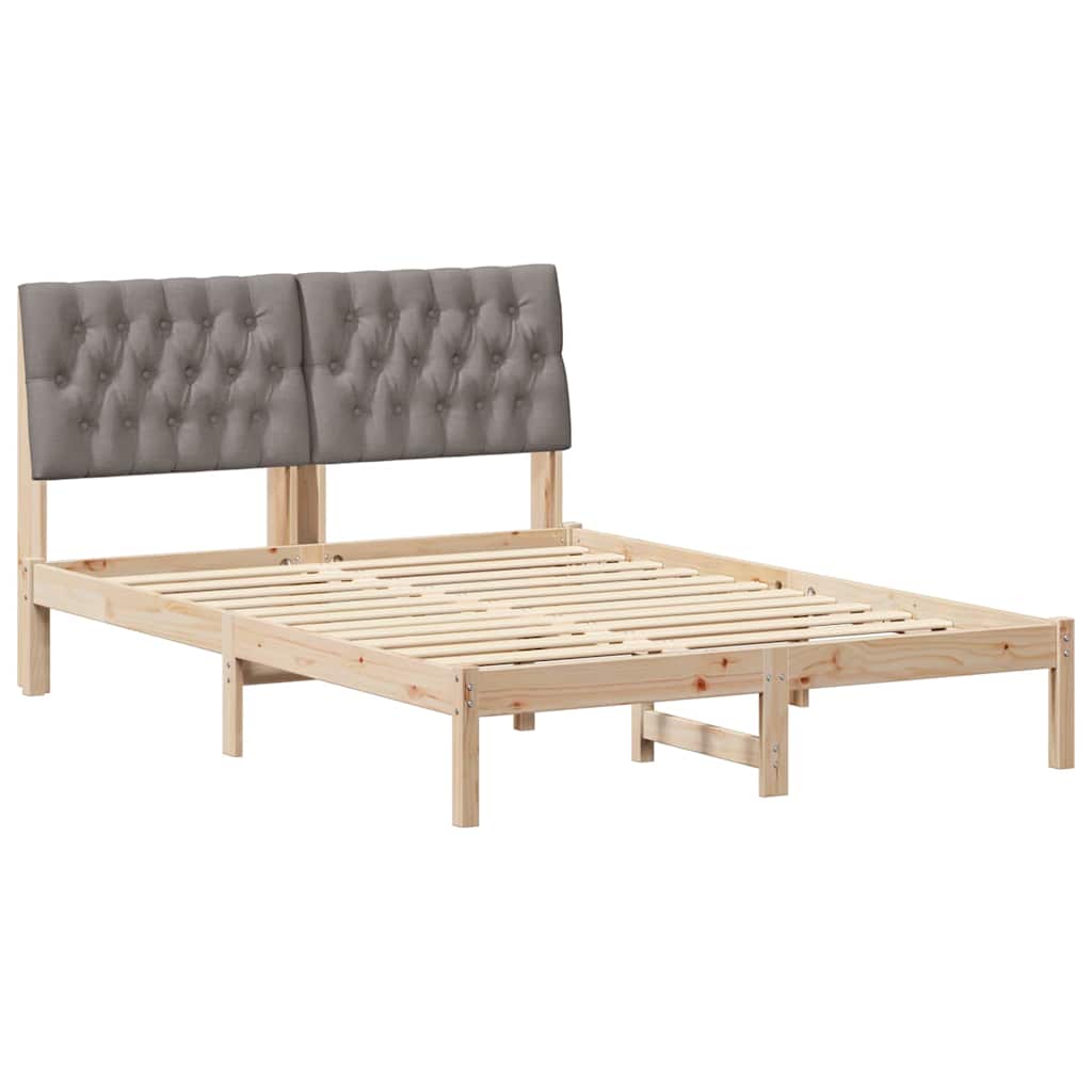 Cadre de lit avec tête de lit rembourrée Marron 135 x 190 cm - XIOS