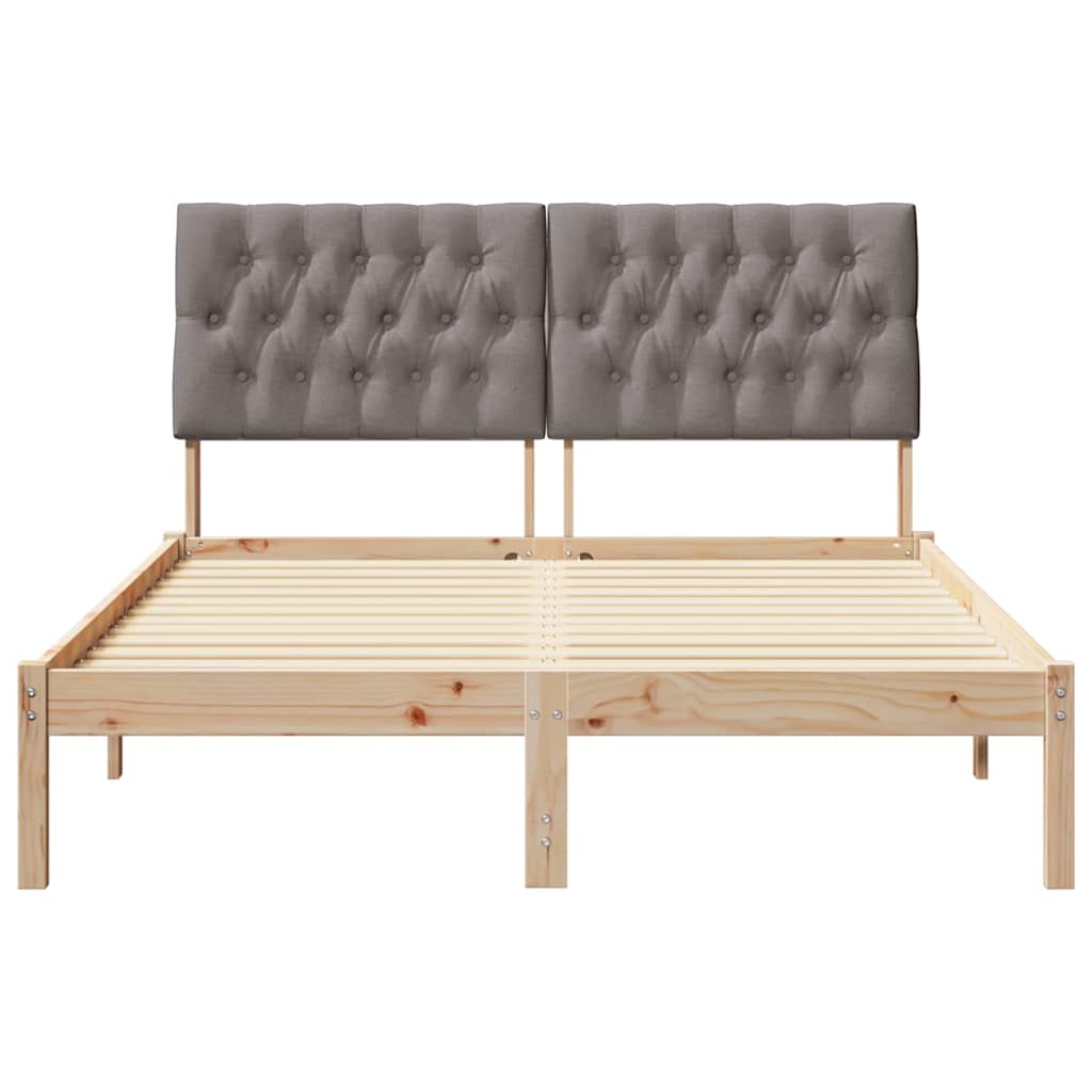 Cadre de lit avec tête de lit rembourrée Marron 135 x 190 cm - XIOS