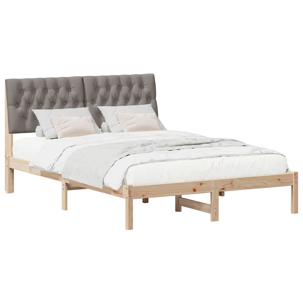 Cadre de lit avec tête de lit rembourrée Marron 135 x 190 cm - XIOS