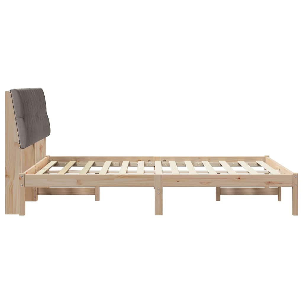 Cadre de lit avec tête de lit rembourrée Marron 135 x 190 cm - XIOS