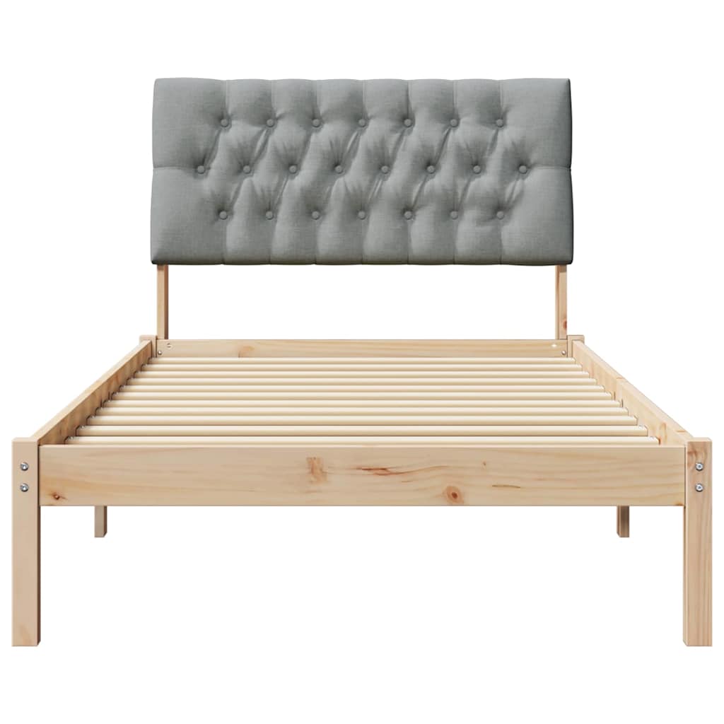 Cadre de lit avec tête de lit rembourrée Marron 100 x 200 cm