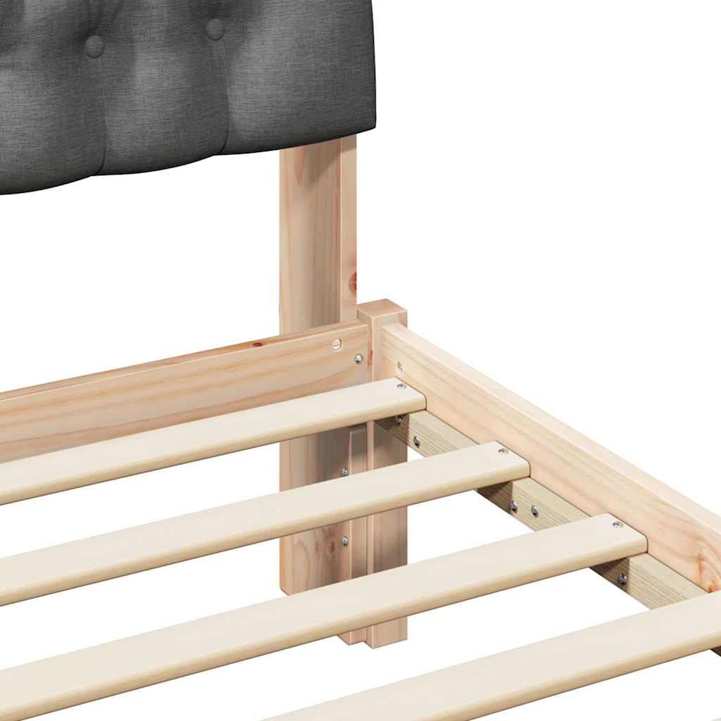 Cadre de lit avec tête de lit rembourrée Marron 100 x 200 cm