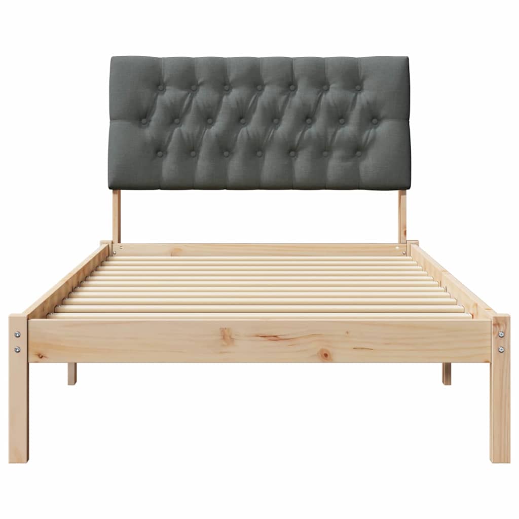 Cadre de lit avec tête de lit rembourrée Marron 100 x 200 cm