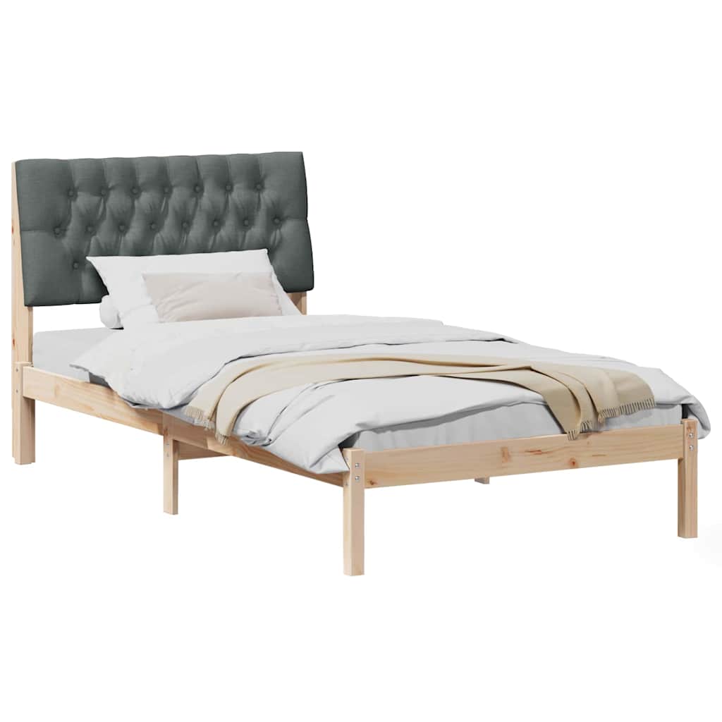 Cadre de lit avec tête de lit rembourrée Marron 100 x 200 cm