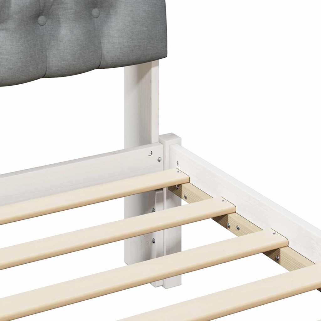 Cadre de lit avec tête de lit rembourrée Blanc 100 x 200 cm