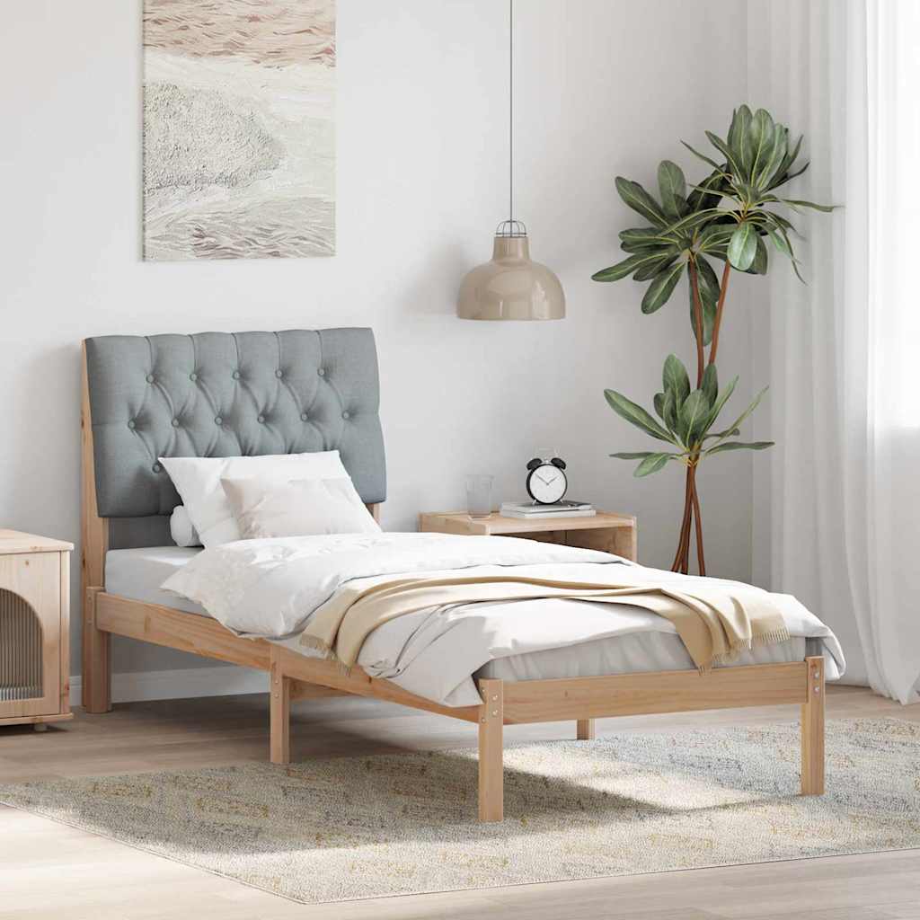 Cadre de lit avec tête de lit rembourrée Marron 75 x 190 cm - XIOS