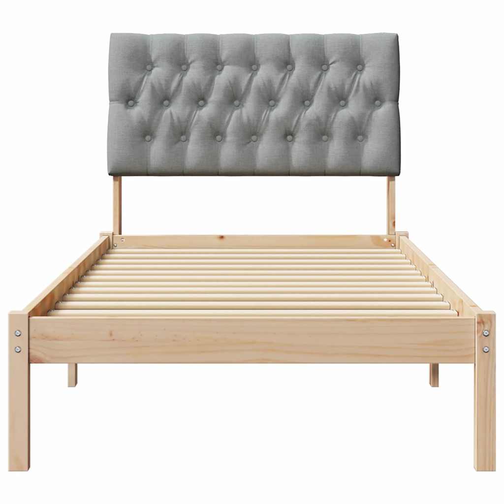 Cadre de lit avec tête de lit rembourrée Marron 75 x 190 cm - XIOS