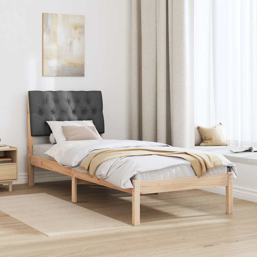 Cadre de lit avec tête de lit rembourrée Marron 75 x 190 cm - XIOS