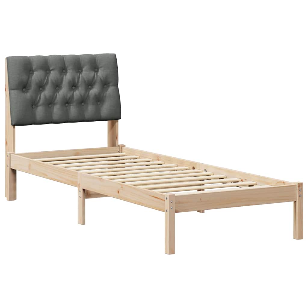 Cadre de lit avec tête de lit rembourrée Marron 75 x 190 cm - XIOS