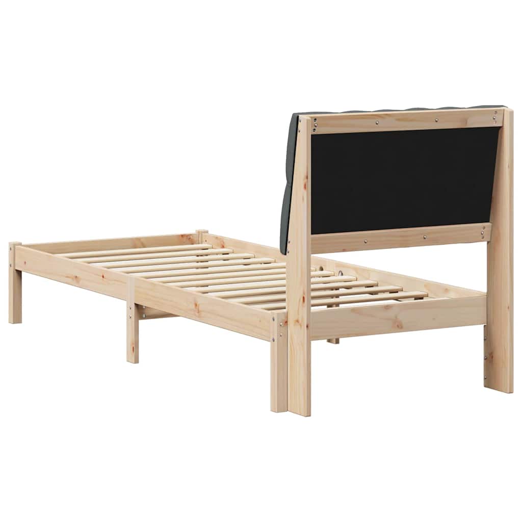 Cadre de lit avec tête de lit rembourrée Marron 75 x 190 cm - XIOS
