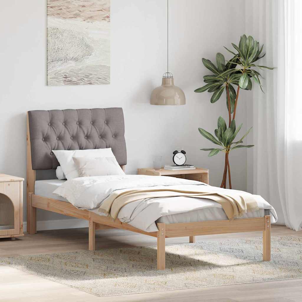 Cadre de lit avec tête de lit rembourrée Marron 75 x 190 cm - XIOS