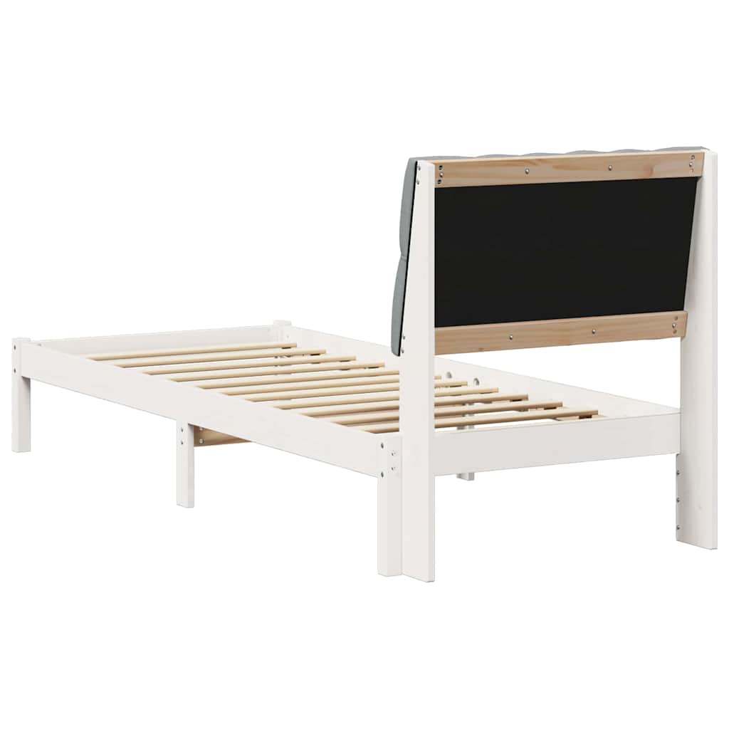 Cadre de lit avec tête de lit rembourrée Blanc 75 x 190 cm - XIOS