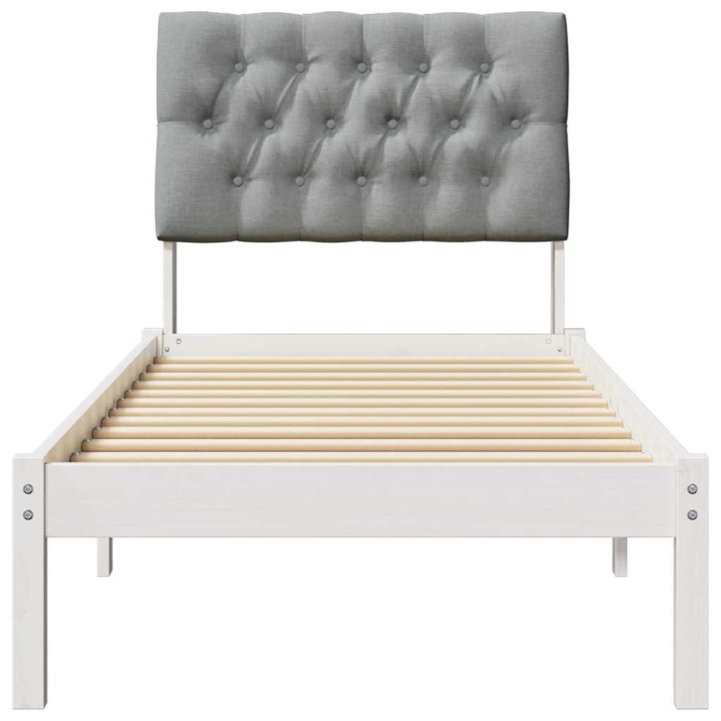 Cadre de lit avec tête de lit rembourrée Blanc 75 x 190 cm - XIOS