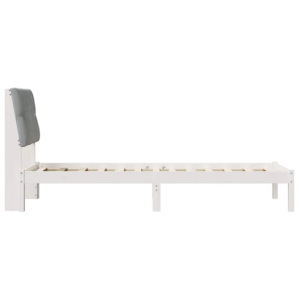 Cadre de lit avec tête de lit rembourrée Blanc 75 x 190 cm - XIOS