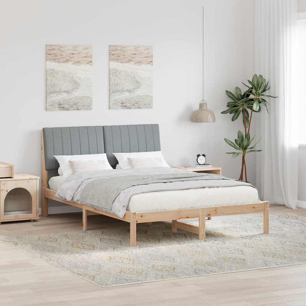 Cadre de lit avec tête de lit Marron 135 x 190 cm Pin massif - XIOS