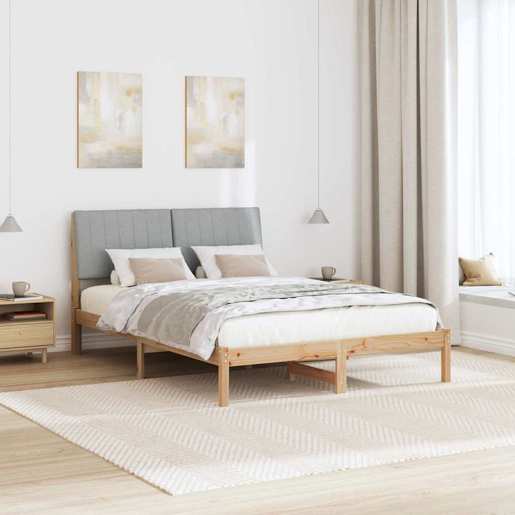 Cadre de lit avec tête de lit Marron 135 x 190 cm Pin massif - XIOS