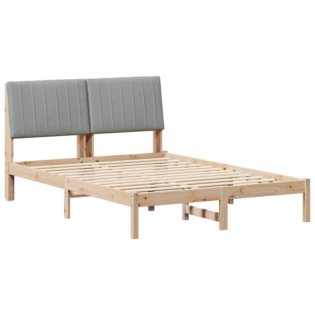 Cadre de lit avec tête de lit Marron 135 x 190 cm Pin massif - XIOS